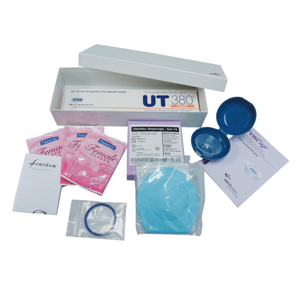 Contraception Trainer Kit Educator Female Birth Control Safe Sex Femidom FemCap Diaphragm Omniflex Nuvaring Condom Coil UT 380