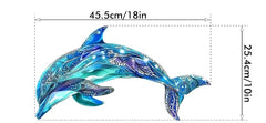 Ocean Sea Decoration Dolphin Wall Art Office Home Decor Metal Sculpture Dental Office Gift Housewarming Present
