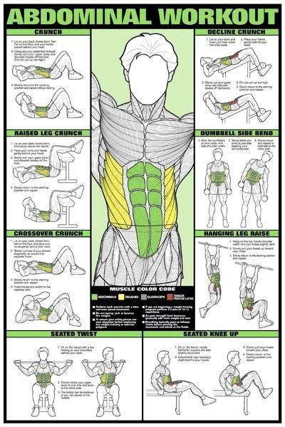 abdominal workout exercise poster