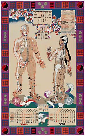 Illustrated Acupuncture Energy Chart Poster