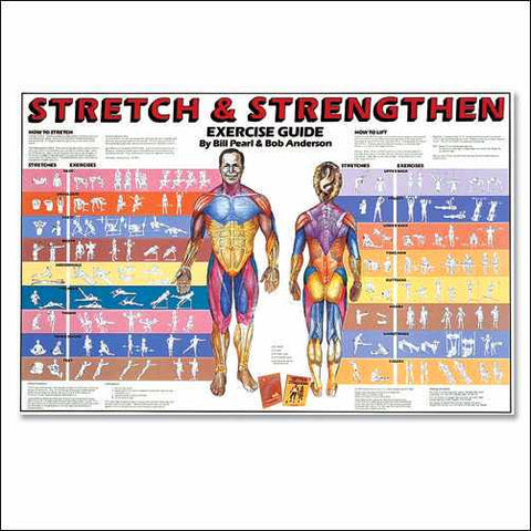 Stretch Strengthen Exercise Chart Guide Muscle Tone Flexibility