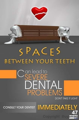 Dental Poster Spaces Between Teeth Office Patient Education