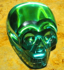 Human Skull Columbian Hand Made Aquamarine Stone